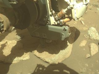 View image taken on Mars, Mars Perseverance Sol 2011: Front Left Hazard Avoidance Camera (Hazcam)