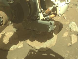 View image taken on Mars, Mars Perseverance Sol 2011: Front Left Hazard Avoidance Camera (Hazcam)