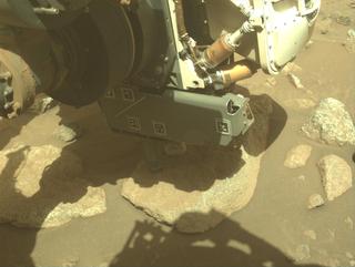 View image taken on Mars, Mars Perseverance Sol 2011: Front Left Hazard Avoidance Camera (Hazcam)
