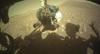 View image taken on Mars, Mars Perseverance Sol 2011: Front Left Hazard Avoidance Camera (Hazcam)