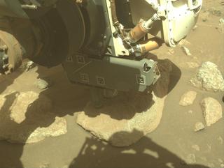 View image taken on Mars, Mars Perseverance Sol 2011: Front Left Hazard Avoidance Camera (Hazcam)