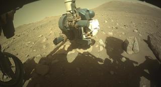 View image taken on Mars, Mars Perseverance Sol 2011: Front Left Hazard Avoidance Camera (Hazcam)