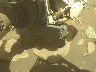 View image taken on Mars, Mars Perseverance Sol 2011: Front Left Hazard Avoidance Camera (Hazcam)