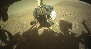 View image taken on Mars, Mars Perseverance Sol 2011: Front Left Hazard Avoidance Camera (Hazcam)