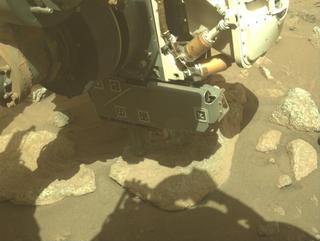 View image taken on Mars, Mars Perseverance Sol 2011: Front Left Hazard Avoidance Camera (Hazcam)