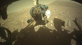 View image taken on Mars, Mars Perseverance Sol 2011: Front Left Hazard Avoidance Camera (Hazcam)