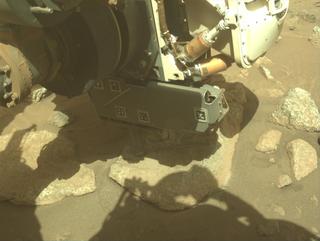 View image taken on Mars, Mars Perseverance Sol 2011: Front Left Hazard Avoidance Camera (Hazcam)