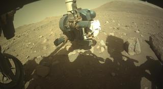 View image taken on Mars, Mars Perseverance Sol 2011: Front Left Hazard Avoidance Camera (Hazcam)