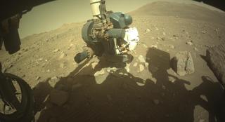 View image taken on Mars, Mars Perseverance Sol 2011: Front Left Hazard Avoidance Camera (Hazcam)