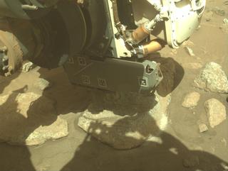 View image taken on Mars, Mars Perseverance Sol 2011: Front Left Hazard Avoidance Camera (Hazcam)