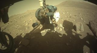 View image taken on Mars, Mars Perseverance Sol 2011: Front Left Hazard Avoidance Camera (Hazcam)