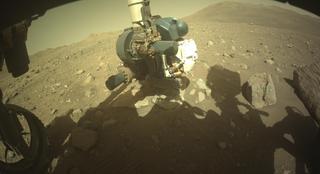 View image taken on Mars, Mars Perseverance Sol 2011: Front Left Hazard Avoidance Camera (Hazcam)