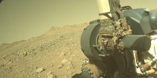 View image taken on Mars, Mars Perseverance Sol 2011: Front Left Hazard Avoidance Camera (Hazcam)