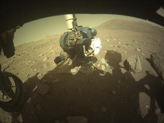 View image taken on Mars, Mars Perseverance Sol 2011: Front Left Hazard Avoidance Camera (Hazcam)