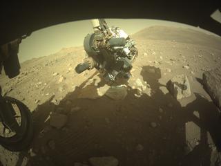 View image taken on Mars, Mars Perseverance Sol 2011: Front Left Hazard Avoidance Camera (Hazcam)