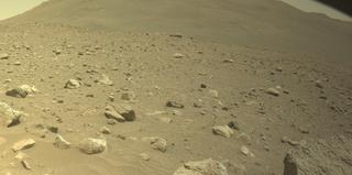 View image taken on Mars, Mars Perseverance Sol 2018: Front Left Hazard Avoidance Camera (Hazcam)
