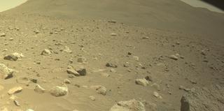 View image taken on Mars, Mars Perseverance Sol 2018: Front Left Hazard Avoidance Camera (Hazcam)