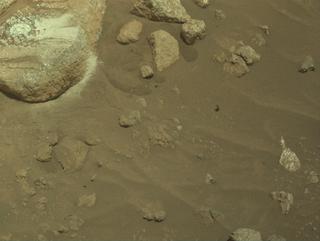 View image taken on Mars, Mars Perseverance Sol 2018: Front Left Hazard Avoidance Camera (Hazcam)