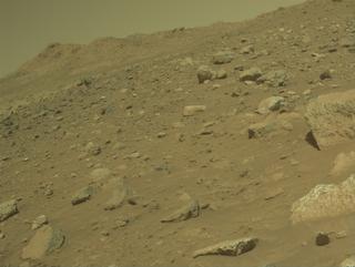 View image taken on Mars, Mars Perseverance Sol 2018: Front Left Hazard Avoidance Camera (Hazcam)