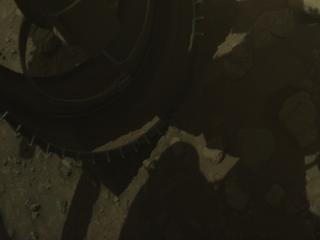 View image taken on Mars, Mars Perseverance Sol 2018: Front Left Hazard Avoidance Camera (Hazcam)