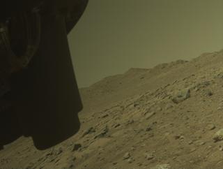 View image taken on Mars, Mars Perseverance Sol 2018: Front Left Hazard Avoidance Camera (Hazcam)