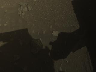 View image taken on Mars, Mars Perseverance Sol 2018: Front Left Hazard Avoidance Camera (Hazcam)