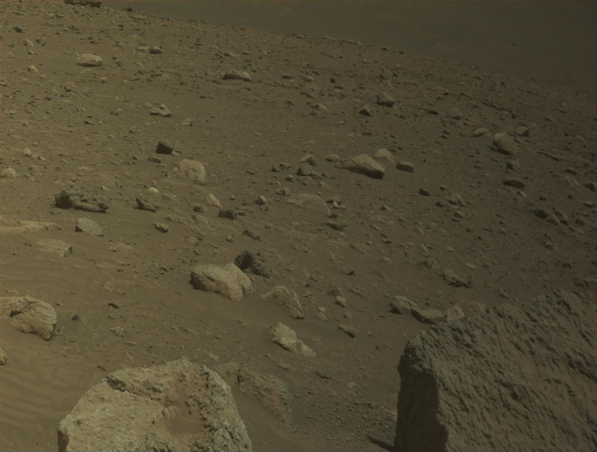 This image was taken by FRONT_HAZCAM_LEFT_A onboard NASA's Mars rover Perseverance on Sol 2018