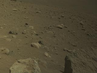 View image taken on Mars, Mars Perseverance Sol 2018: Front Left Hazard Avoidance Camera (Hazcam)