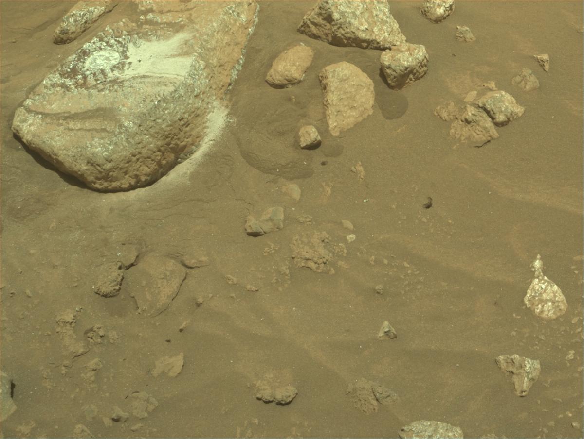 This image was taken by FRONT_HAZCAM_RIGHT_A onboard NASA's Mars rover Perseverance on Sol 2018