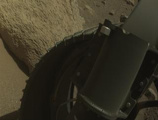 View image taken on Mars, Mars Perseverance Sol 2018: Front Right Hazard Avoidance Camera (Hazcam)
