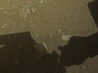 View image taken on Mars, Mars Perseverance Sol 2018: Front Right Hazard Avoidance Camera (Hazcam)