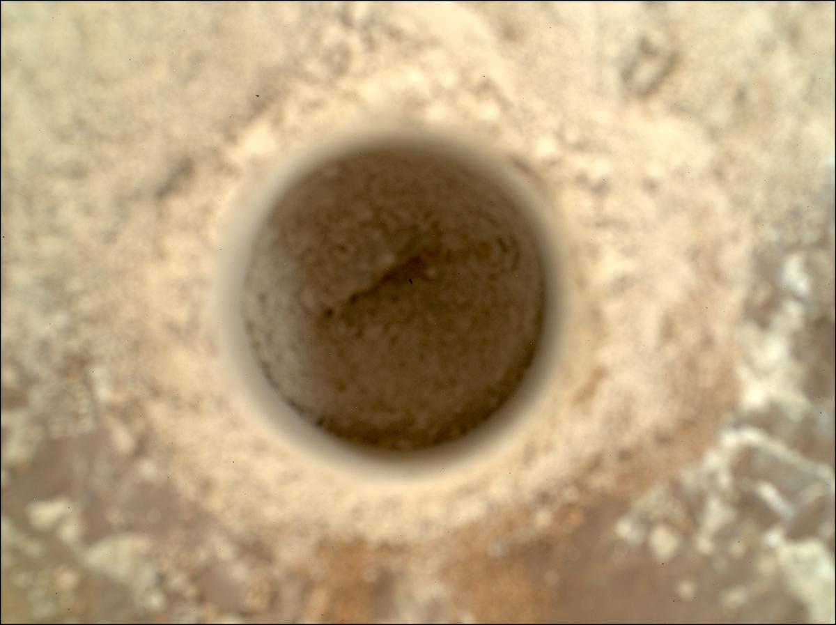 This image was taken by SHERLOC_WATSON onboard NASA's Mars rover Perseverance on Sol 2019