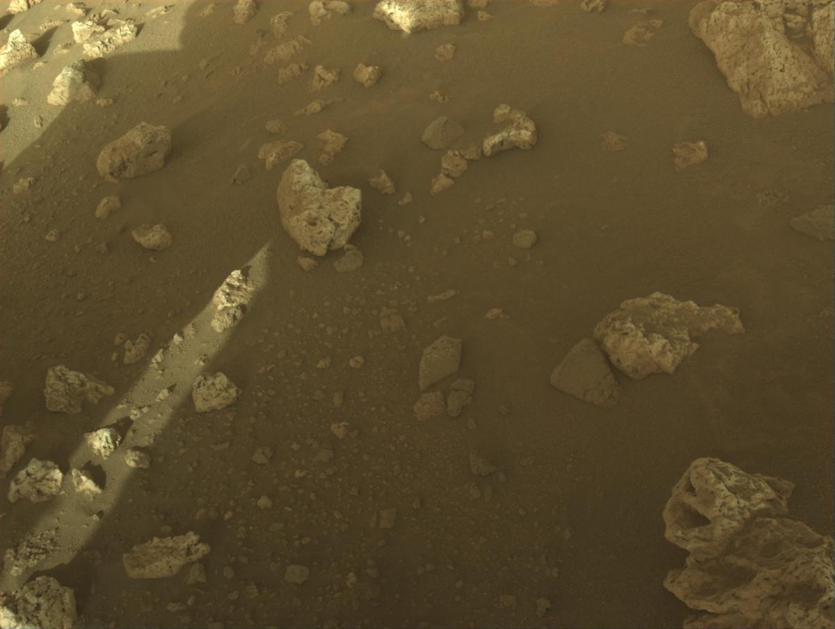 This image was taken by FRONT_HAZCAM_LEFT_A onboard NASA's Mars rover Perseverance on Sol 2023