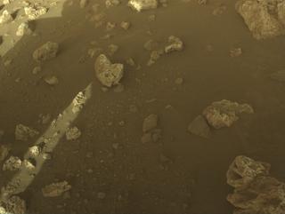 View image taken on Mars, Mars Perseverance Sol 2023: Front Left Hazard Avoidance Camera (Hazcam)