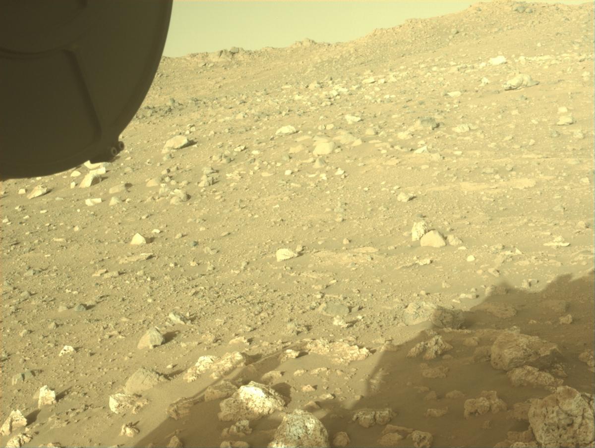 This image was taken by FRONT_HAZCAM_LEFT_A onboard NASA's Mars rover Perseverance on Sol 2023