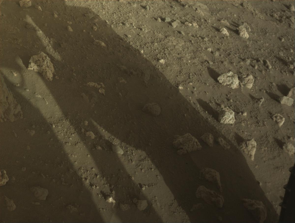 This image was taken by FRONT_HAZCAM_LEFT_A onboard NASA's Mars rover Perseverance on Sol 2023