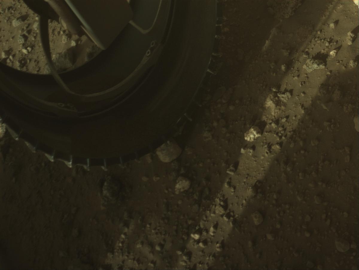 This image was taken by FRONT_HAZCAM_LEFT_A onboard NASA's Mars rover Perseverance on Sol 2023