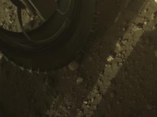 View image taken on Mars, Mars Perseverance Sol 2023: Front Left Hazard Avoidance Camera (Hazcam)