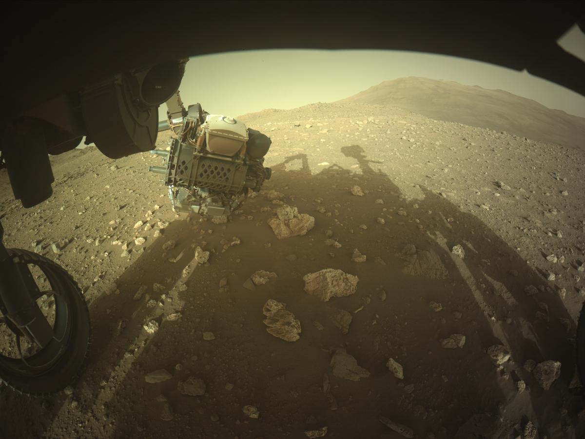 This image was taken by FRONT_HAZCAM_LEFT_A onboard NASA's Mars rover Perseverance on Sol 2023
