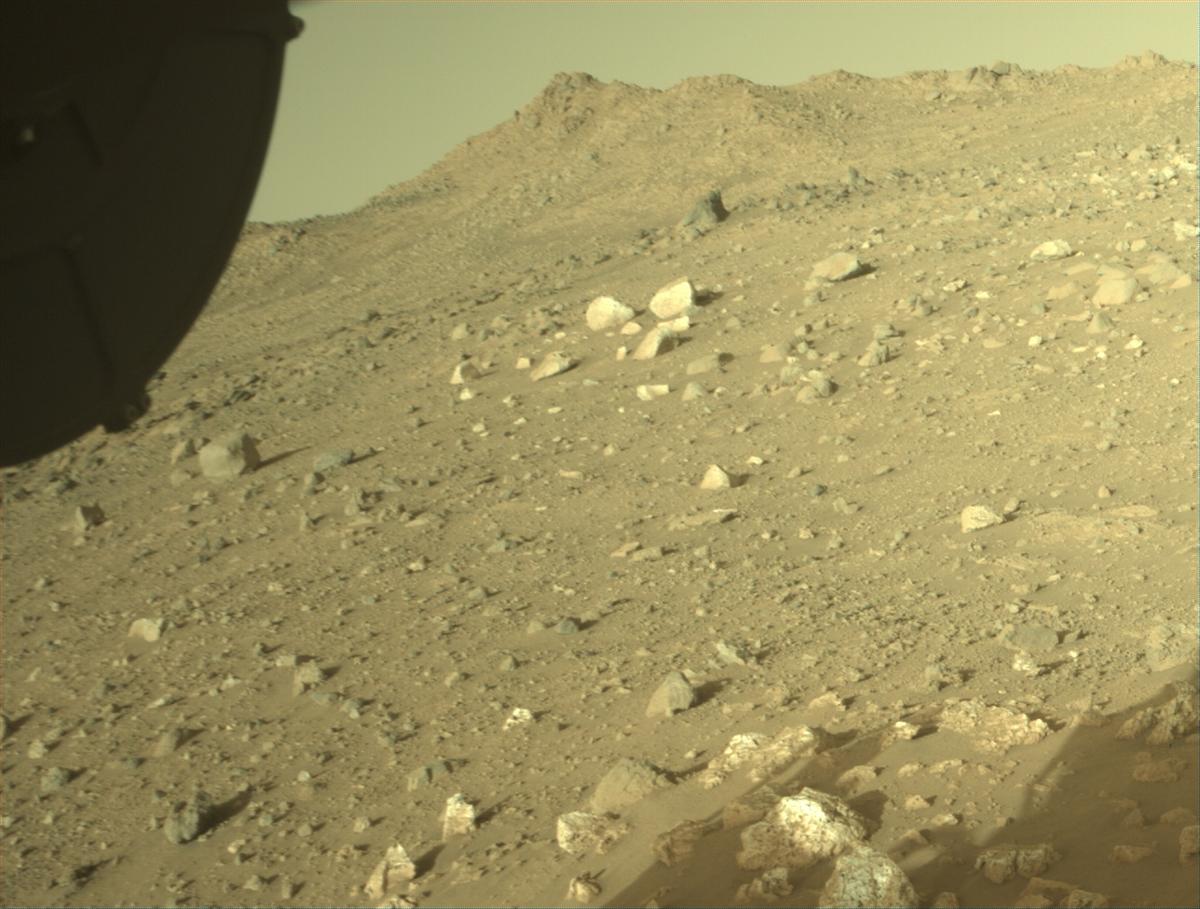 This image was taken by FRONT_HAZCAM_RIGHT_A onboard NASA's Mars rover Perseverance on Sol 2023