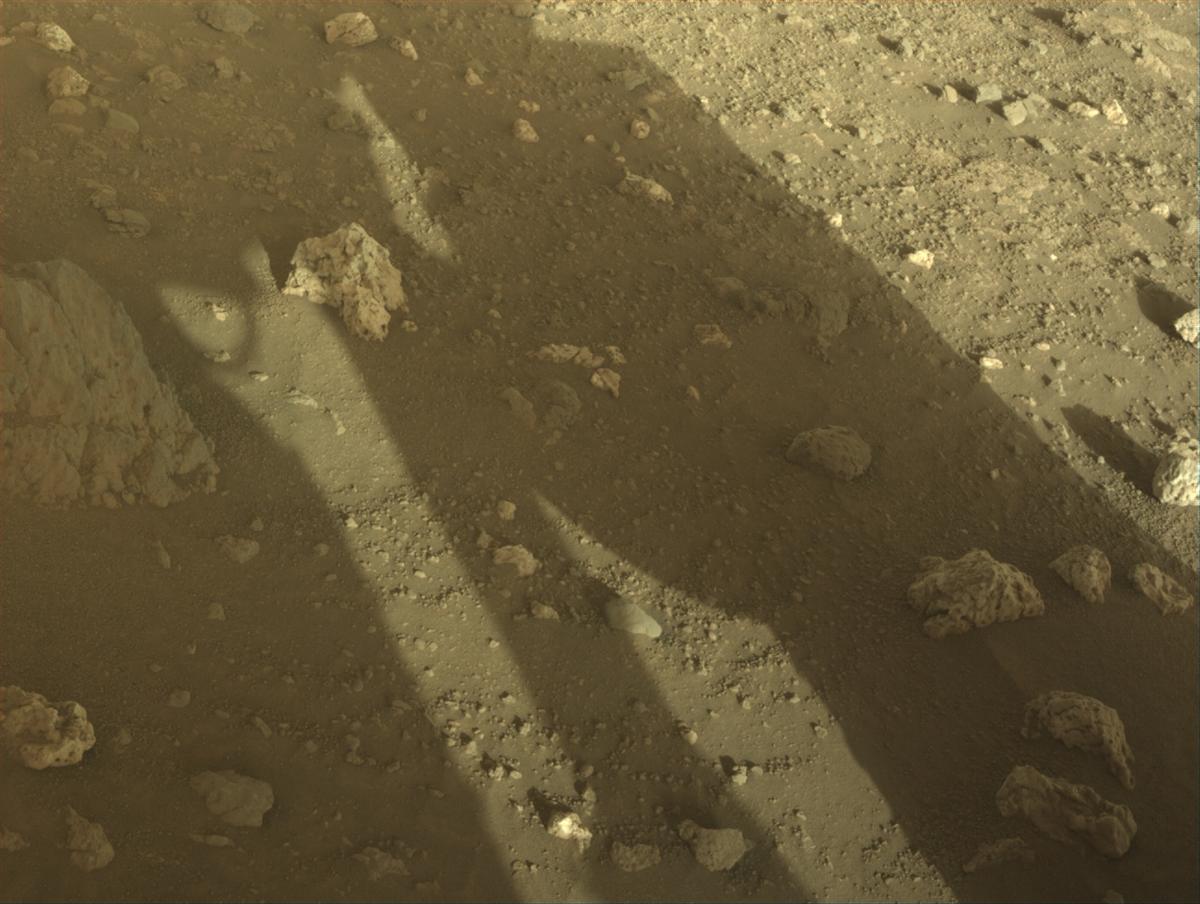 This image was taken by FRONT_HAZCAM_RIGHT_A onboard NASA's Mars rover Perseverance on Sol 2023