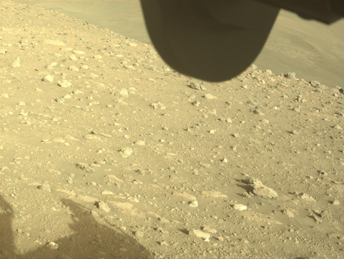 This image was taken by FRONT_HAZCAM_RIGHT_A onboard NASA's Mars rover Perseverance on Sol 2023