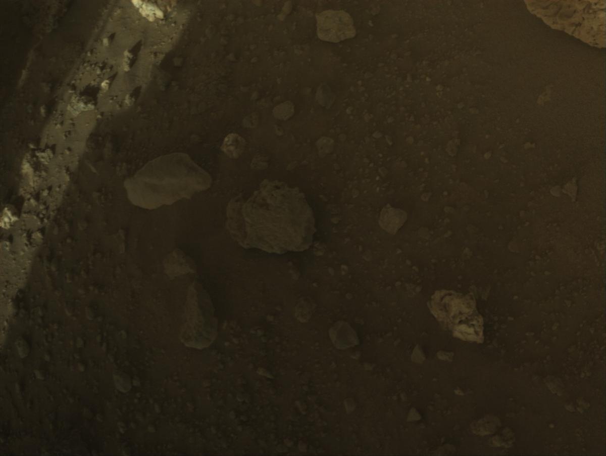 This image was taken by FRONT_HAZCAM_RIGHT_A onboard NASA's Mars rover Perseverance on Sol 2023