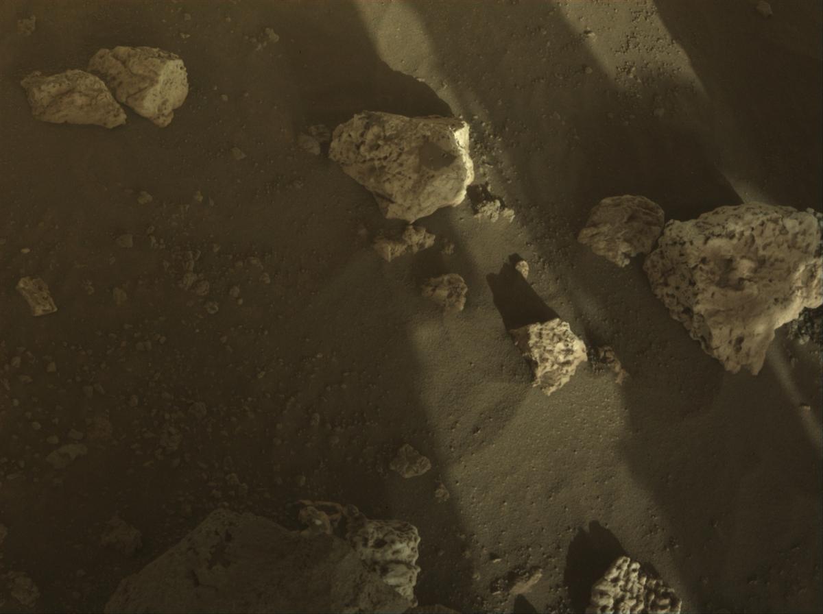 This image was taken by FRONT_HAZCAM_RIGHT_A onboard NASA's Mars rover Perseverance on Sol 2023