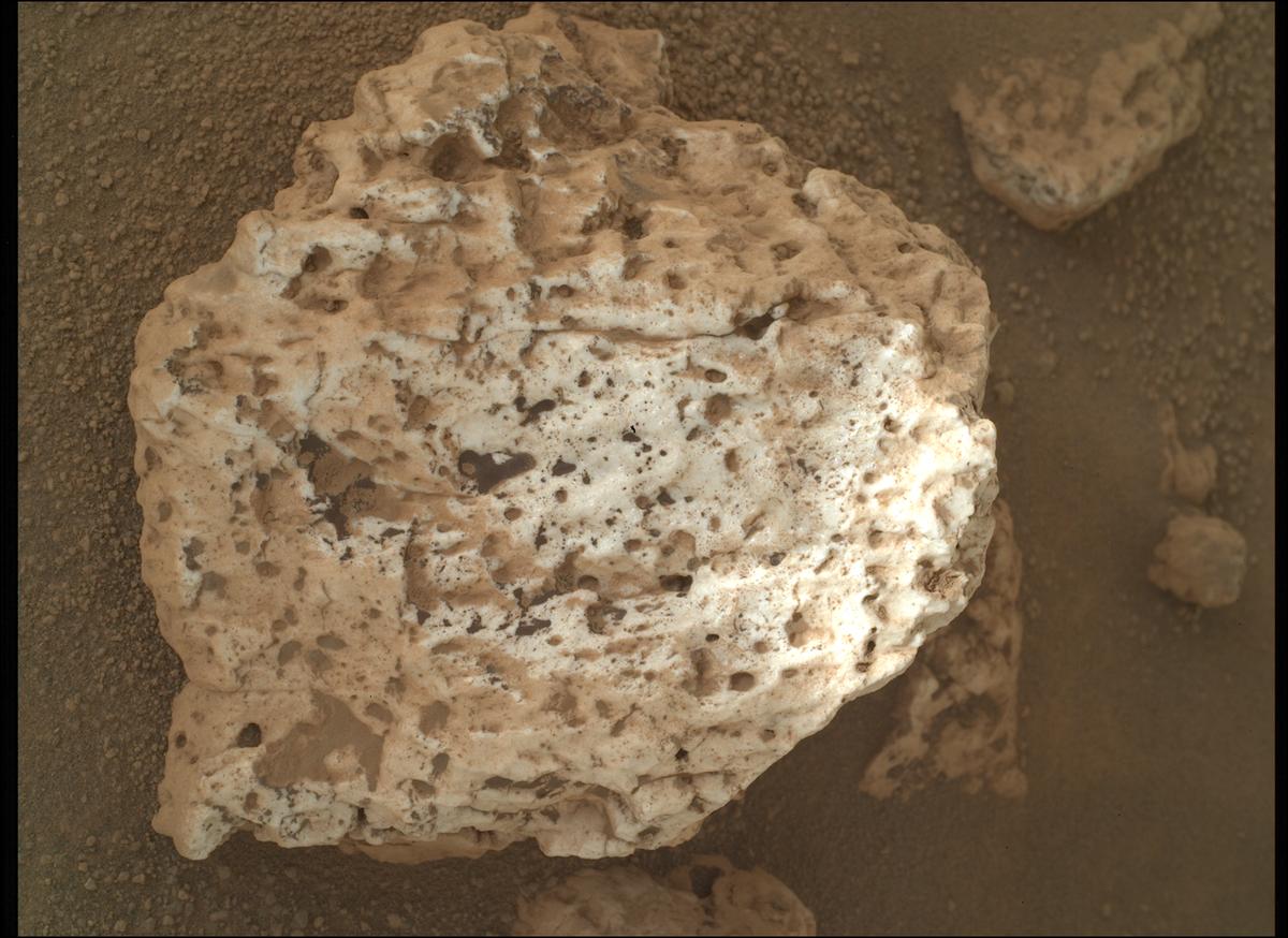 This image was taken by SHERLOC_WATSON onboard NASA's Mars rover Perseverance on Sol 2023