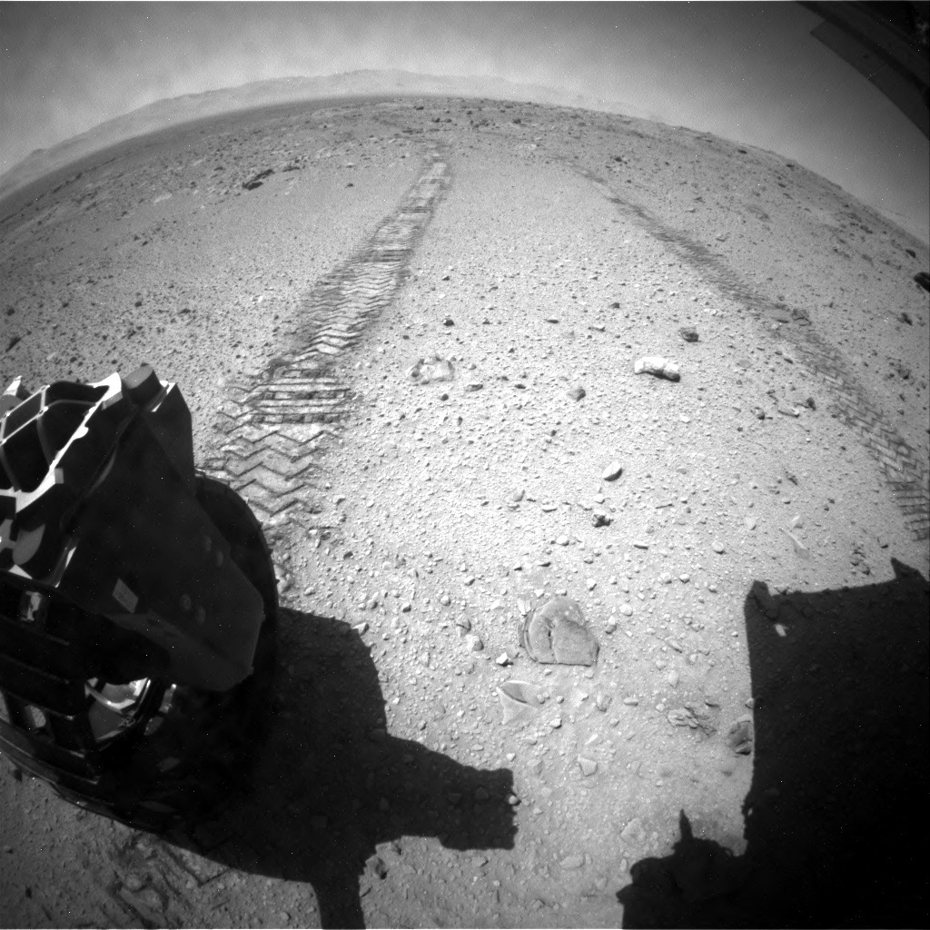 NASA's Mars rover Curiosity acquired this image using its Rear Hazard Avoidance Cameras (Rear Hazcams) on Sol 515