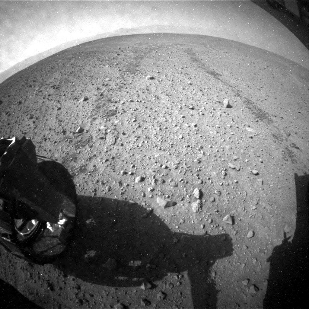 NASA's Mars rover Curiosity acquired this image using its Rear Hazard Avoidance Cameras (Rear Hazcams) on Sol 686