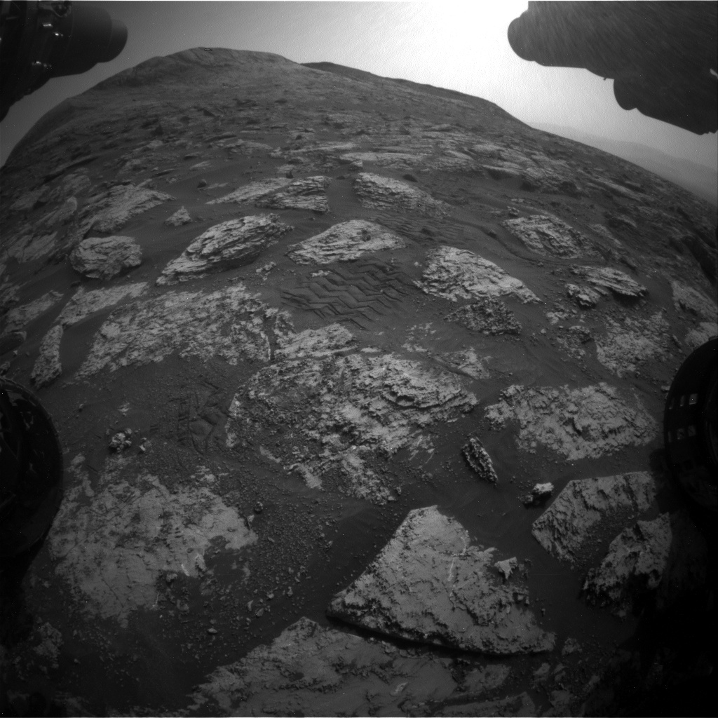 Nasa's Mars rover Curiosity acquired this image using its Front Hazard Avoidance Camera (Front Hazcam) on Sol 2802, at drive 424, site number 81