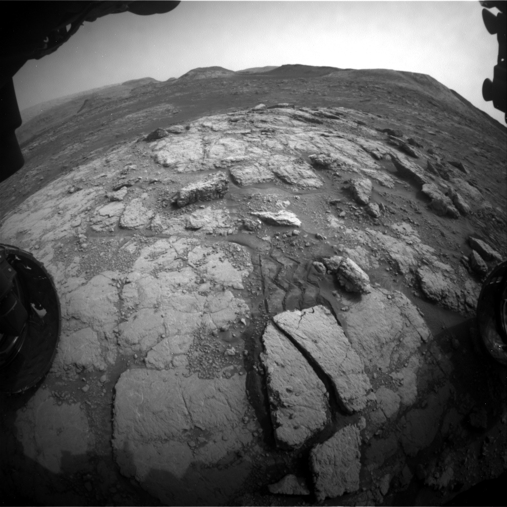 Nasa's Mars rover Curiosity acquired this image using its Front Hazard Avoidance Camera (Front Hazcam) on Sol 2813, at drive 0, site number 82