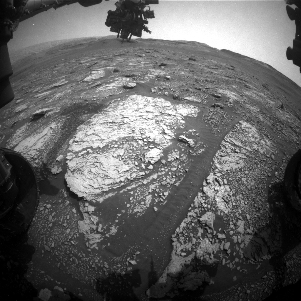 Nasa's Mars rover Curiosity acquired this image using its Front Hazard Avoidance Camera (Front Hazcam) on Sol 2842, at drive 2176, site number 82